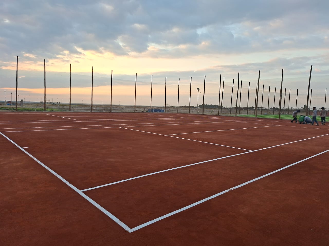 Cancha de tenis de arcilla profesional